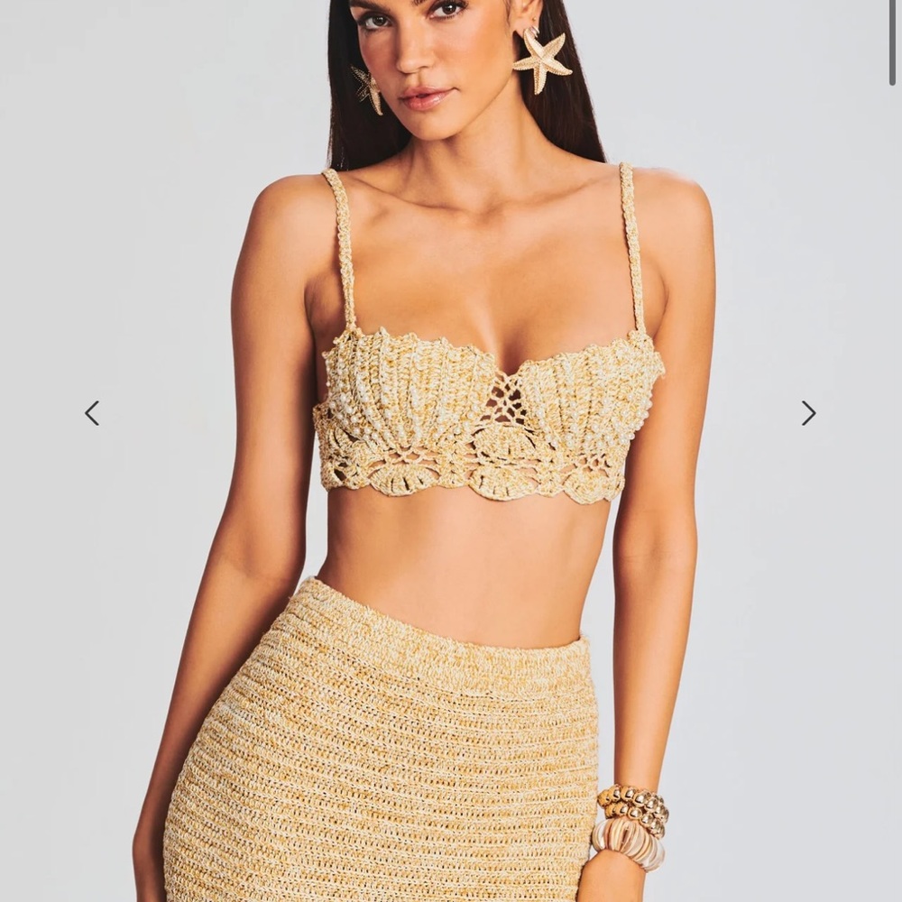 Never worn Retrofete Melody Crochet Top size M/L